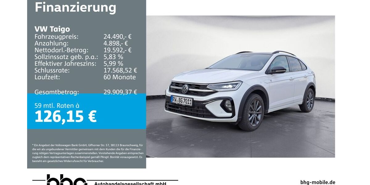 VW Taigo 1.229 km 24.490 &euro; Ettlingen 76275